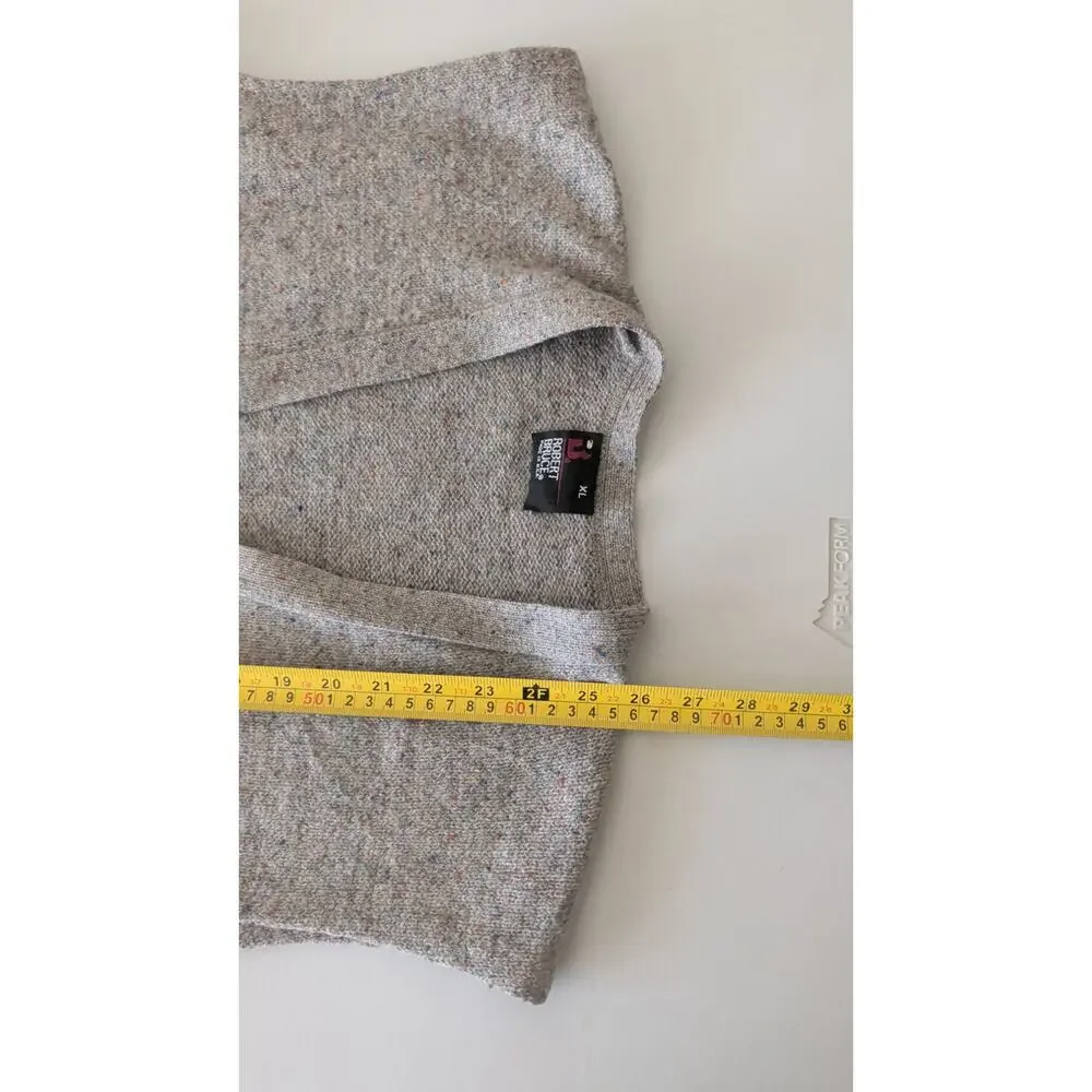 Vintage 90s Robert Bruce Gray Speckled Sweater Vest retro grandpa academia twee
